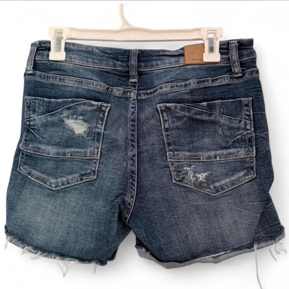 BKE Dark Blue Distressed Jean Shorts - Picture 5 of 5